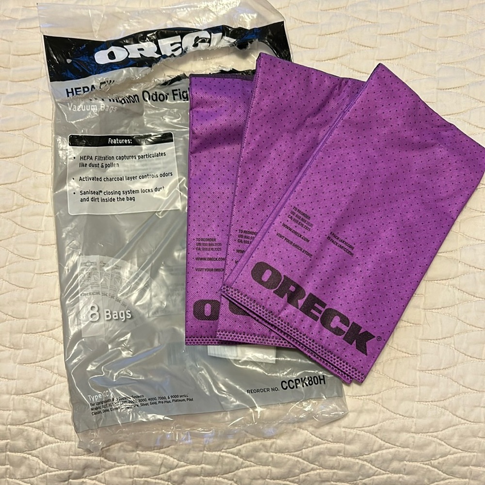 Oreck Hepa Filtration Order Fighting Vacuum Bags (3) Type CC + Bonus